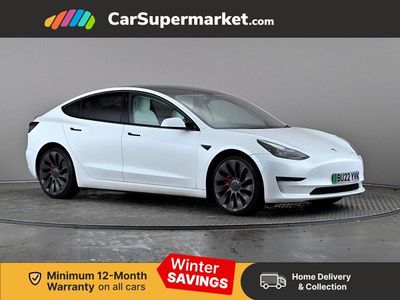 White Used 2022 Tesla Model 3 Performance Sedan | £22,697 (Fair price)