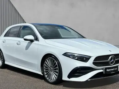 Used Mercedes A200 AMG Line Premium Plus 163 HP (119 kW) 2023 Moonstone white metallic