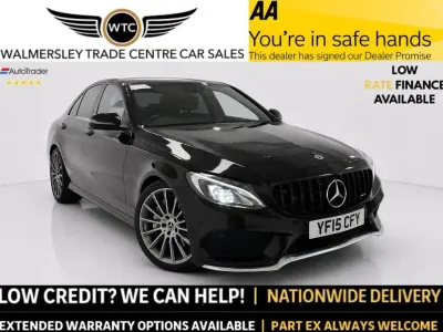 Used Mercedes C250 AMG line 204 HP (150 kW) 2015 Black Sedan