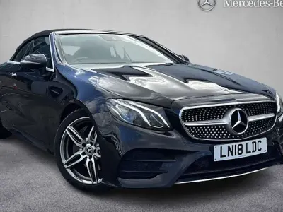Used Mercedes E220 AMG line 194 HP (142 kW) 2018 Black Cabriolet