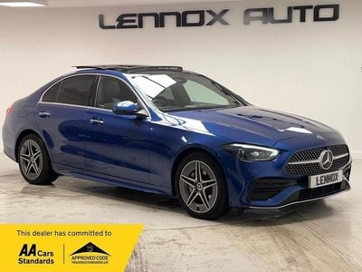 Blue Used 2023 Mercedes C300e AMG line Sedan | £27,990 (Fair price)