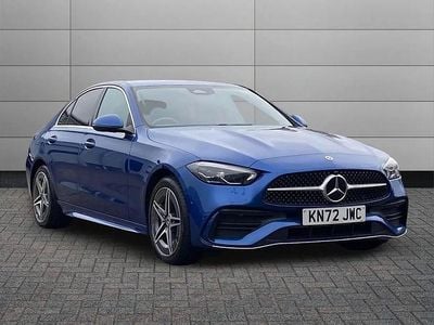 Used Mercedes C300e AMG line 313 HP (230 kW) 2022 Blue Sedan