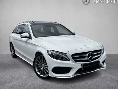 Used Mercedes C220 AMG line 170 HP (125 kW) 2017 White Estate