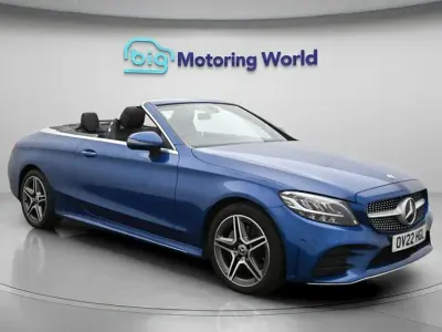 Used Mercedes C200 AMG line 198 HP (145 kW) 2022 Blue Cabriolet