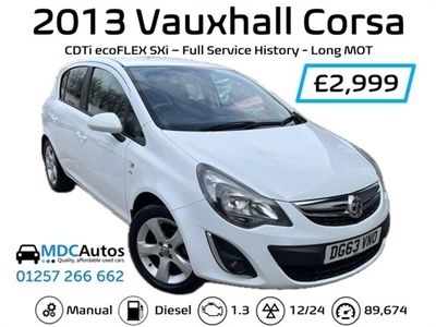 used Vauxhall Corsa 1.3 CDTi ecoFLEX SXi 5dr, FREE ROAD TAX, FULL SERVICE HISTORY, EW CD RCL