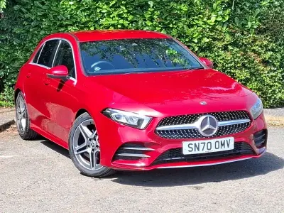 Used Mercedes A180 AMG line 136 HP (100 kW) 2020 Red Hatchback