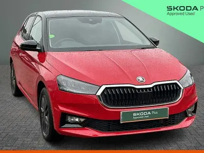 Used Skoda Fabia Design Edition 85 HP (62 kW) 2025 Velvet red metallic black magic pearl effect Hatchback