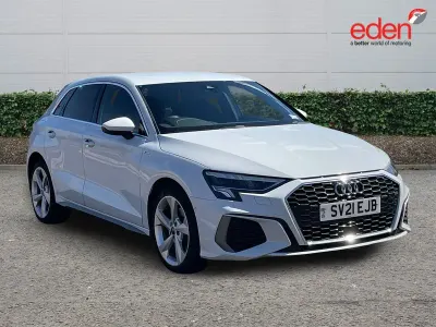 Used Audi A3 e-tron S-Line 2021 White Hatchback