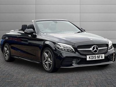 Used Mercedes C300 AMG line 258 HP (189 kW) 2019 Obsidian black Cabriolet