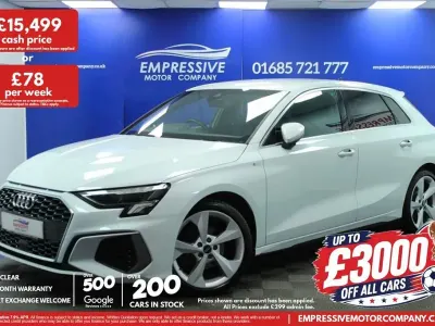 Used Audi A3 Sportback S-Line 150 HP (110 kW) 2022 White Hatchback