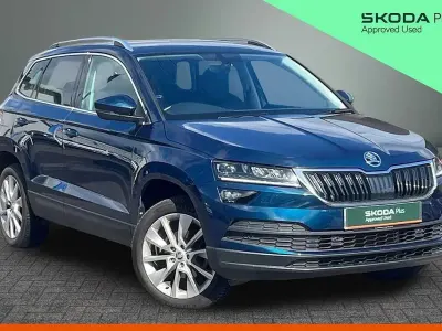 Used Skoda Karoq SE L 110 HP (80 kW) 2021 Petrol blue metallic SUV