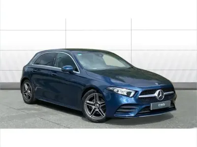 Used Mercedes A180 AMG line 136 HP (100 kW) 2021 Blue Hatchback
