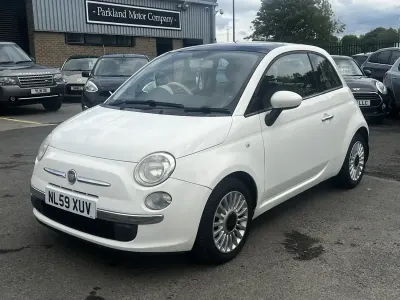 Second-hand Fiat 500 Lounge 69 CP (50 kW) 2009 Alb Cabrio