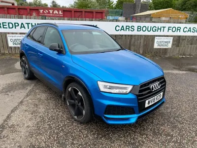 Begagnad Audi Q3 Black Edition 184 HK (135 kW) 2018 Blå SUV