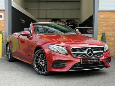 Used Mercedes E350 AMG line 258 HP (189 kW) 2018 Red Cabriolet