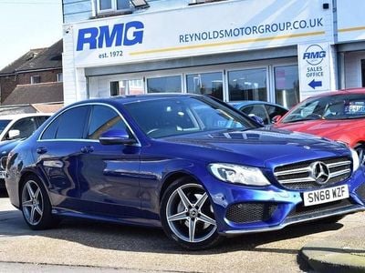 Used Mercedes C220 AMG line 170 HP (125 kW) 2018 Blue Sedan