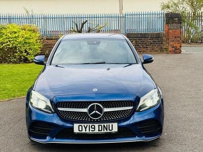 Begagnad Mercedes C220 AMG Line Premium 194 HK (142 kW) 2019 Blå Sedan