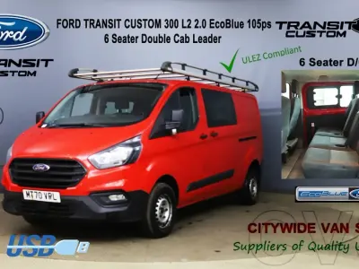 Used Ford Transit Custom 105 HP (77 kW) 2021 Red Van