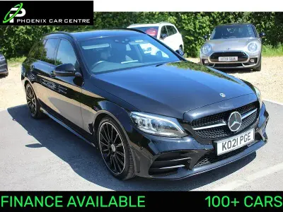 Used Mercedes C220 AMG line 2021 Obsidian black metallic Estate