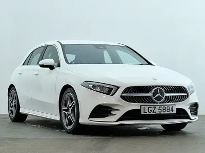 Used Mercedes A200 AMG line 163 HP (119 kW) 2018 White Hatchback