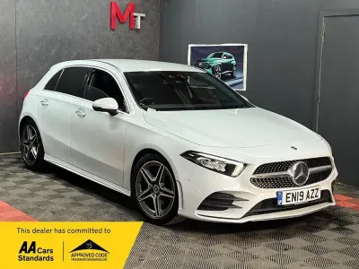 Used Mercedes A180 AMG Line Premium 136 HP (100 kW) 2019 White Hatchback