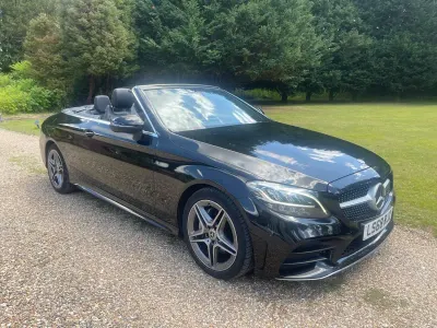 Used Mercedes C200 AMG line 198 HP (145 kW) 2018 Black Cabriolet