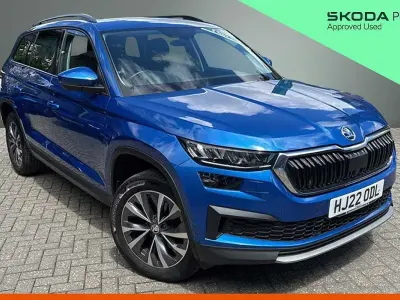 Used Skoda Kodiaq SE Drive 110 HP (80 kW) 2022 Race blue metallic SUV