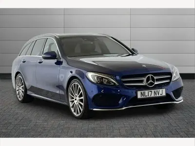 Used Mercedes C220 AMG Line Premium Plus 170 HP (125 kW) 2017 Blue Estate