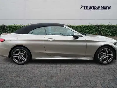 Used Mercedes C220 AMG line 194 HP (142 kW) 2021 Silver Cabriolet