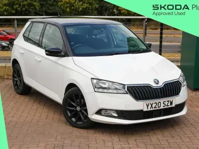 Used Skoda Fabia Colour Edition 94 HP (69 kW) 2020 Candy white black magic pearl effect Hatchback