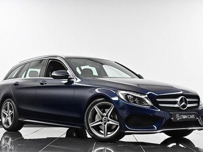 Begagnad Mercedes C220 AMG line 2018 Blå Kombi