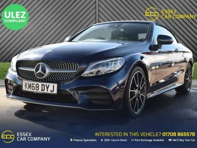 Second-hand Mercedes C300 AMG Line Premium 245 CP (180 kW) 2018 Albastru Cabrio