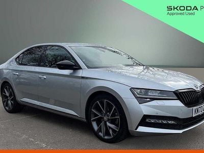 Used Skoda Superb SportlinePlus 190 HP (139 kW) 2023 Brilliant silver metallic Hatchback