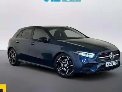 Used Mercedes A200 AMG line 163 HP (119 kW) 2022 Blue Hatchback