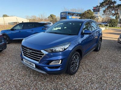 Used Hyundai Tucson Premium 136 HP (100 kW) 2019 Blue with black leather trim SUV