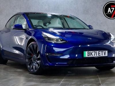 Blue Used 2021 Tesla Model 3 Performance Sedan | £24,990 (A bit pricey)