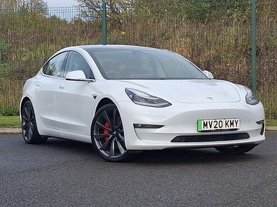 White Used 2020 Tesla Model 3 Performance Sedan | £18,498 (Fair price)