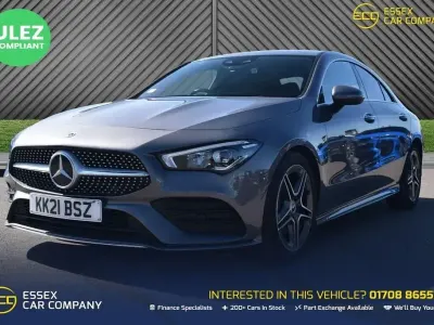 Begagnad Mercedes CLA200 AMG Line Premium 163 HK (119 kW) 2021 Grå Sportkupé