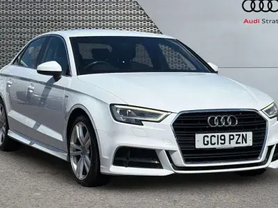 Used Audi A3 S-Line 150 HP (110 kW) 2019 White Sedan