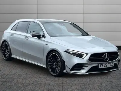 Used Mercedes A35 AMG Premium Plus 306 HP (225 kW) 2022 Iridium silver Hatchback