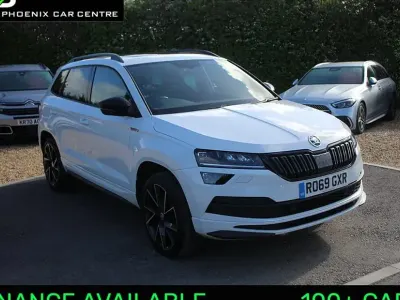 Used Skoda Karoq SportLine 150 HP (110 kW) 2019 Moon white metallic SUV