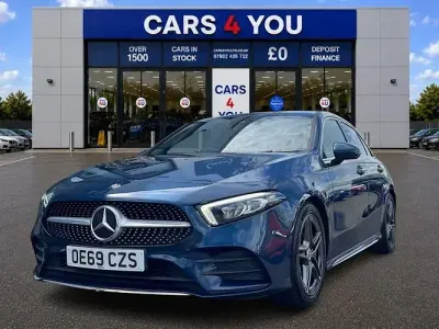 Used Mercedes A200 AMG line 163 HP (119 kW) 2019 Blue Hatchback