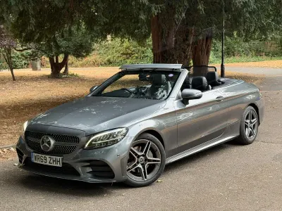 Used Mercedes C200 AMG line 181 HP (133 kW) 2019 Grey Cabriolet