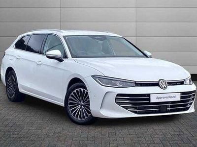 White New 2025 VW Passat Elegance Estate | £36,550 (A bit pricey)