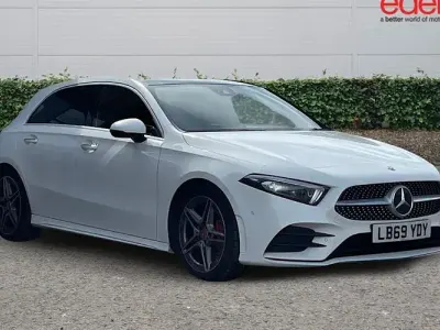 Used Mercedes A250 AMG Line Premium Plus 224 HP (164 kW) 2019 White Hatchback