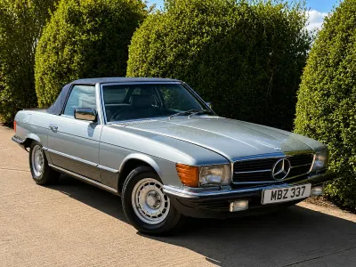 Used Mercedes SL500 230 HP (169 kW) 1983 Blue Cabriolet