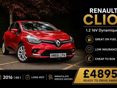 Used Renault Clio Dynamique 75 HP (55 kW) 2016 Red Hatchback