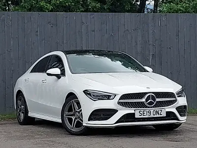 Used Mercedes CLA220 AMG Line Premium Plus 190 HP (139 kW) 2019 White Coupe