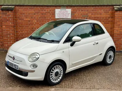 Used Fiat 500 Lounge 69 HP (50 kW) 2009 White Cabriolet
