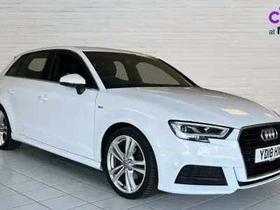 Used Audi A3 S-Line 150 HP (110 kW) 2018 Ibis white Sedan
